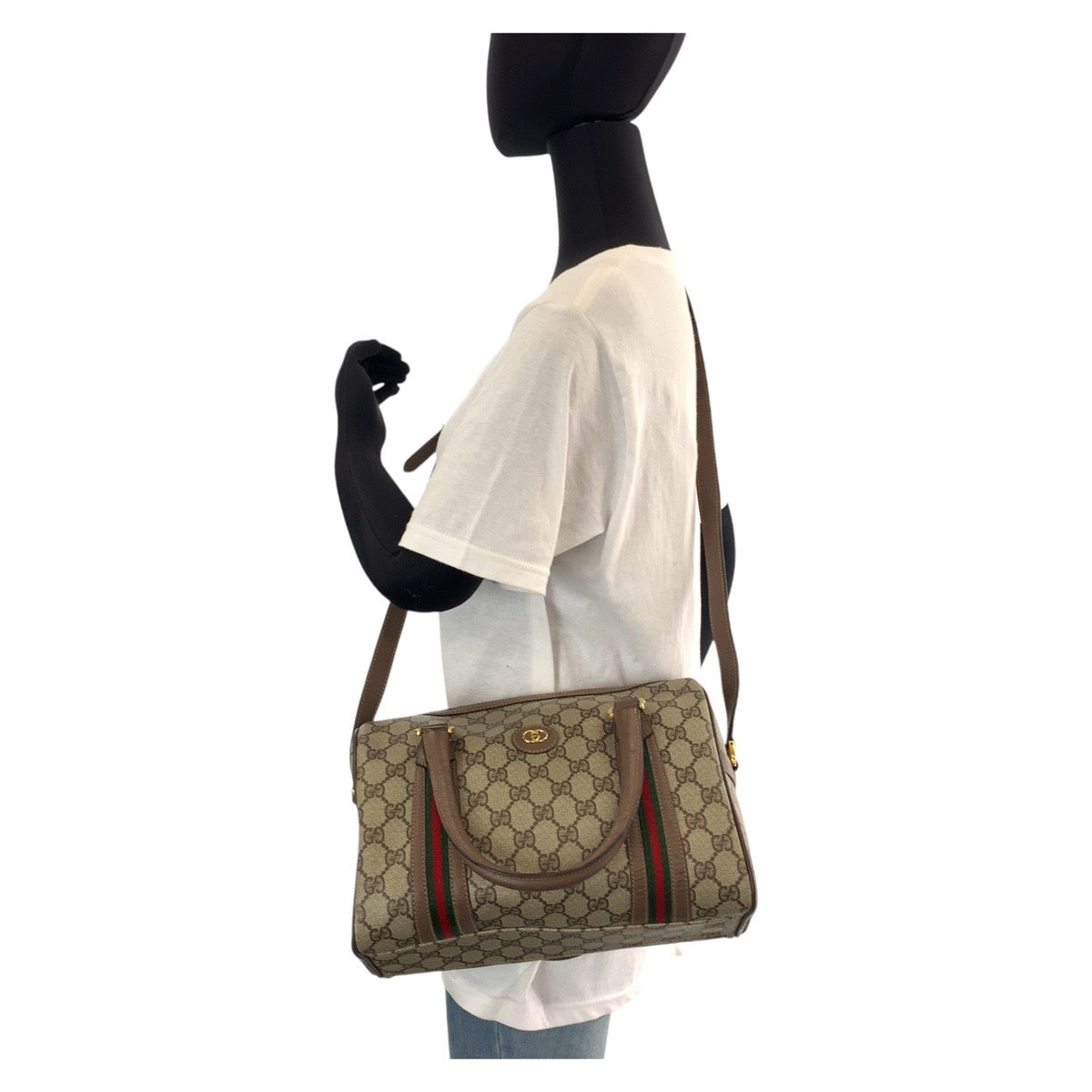 GUCCI グッチ シェリーライン ブラウン ゴールド金具 GGスプリームキャンバス / レザー 002 115 6697 ハンドバッグ ショルダーバッグ 2way  レディース