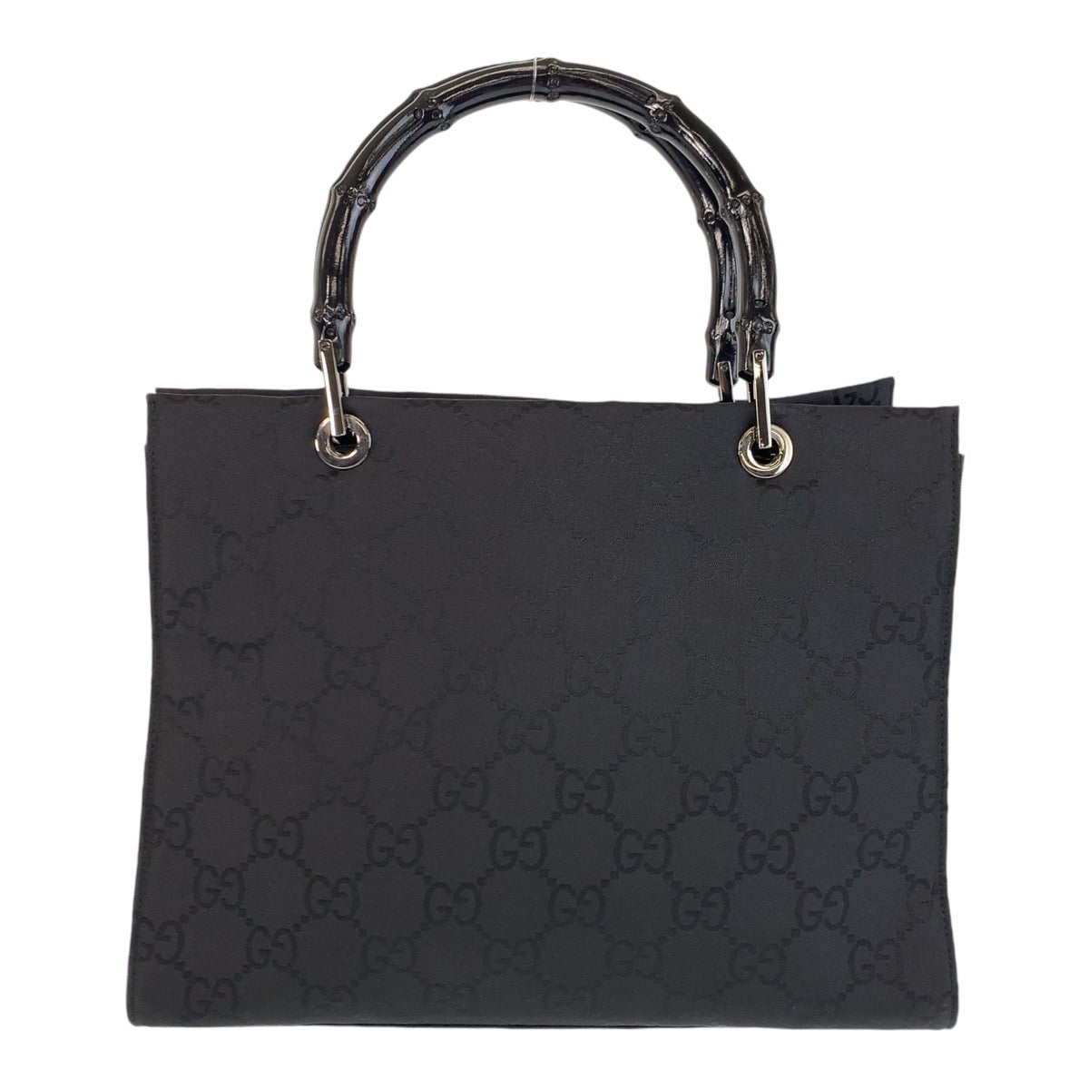 13903
GUCCI グッチ バンブー ブラック 黒 シルバー金具 GGキャンバス / バンブー 002 1016 ハンドバッグ トートバッグ  レディース