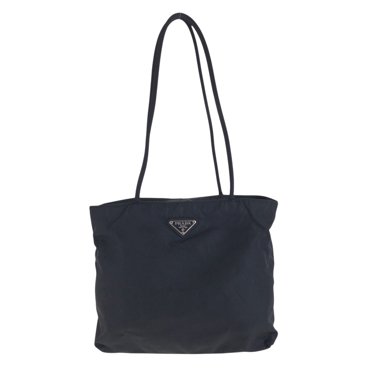 13904
PRADA プラダ テスート 三角ロゴプレート ブラック 黒 シルバー金具 ナイロン トートバッグ ショルダーバッグ  レディース