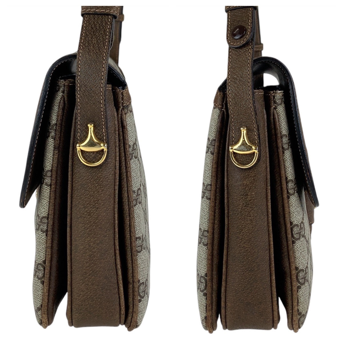 13905
GUCCI グッチ オールドグッチ ブラウン ゴールド金具 GGスプリームキャンバス / レザー 14 01 4084 斜め掛け ショルダーバッグ  レディース