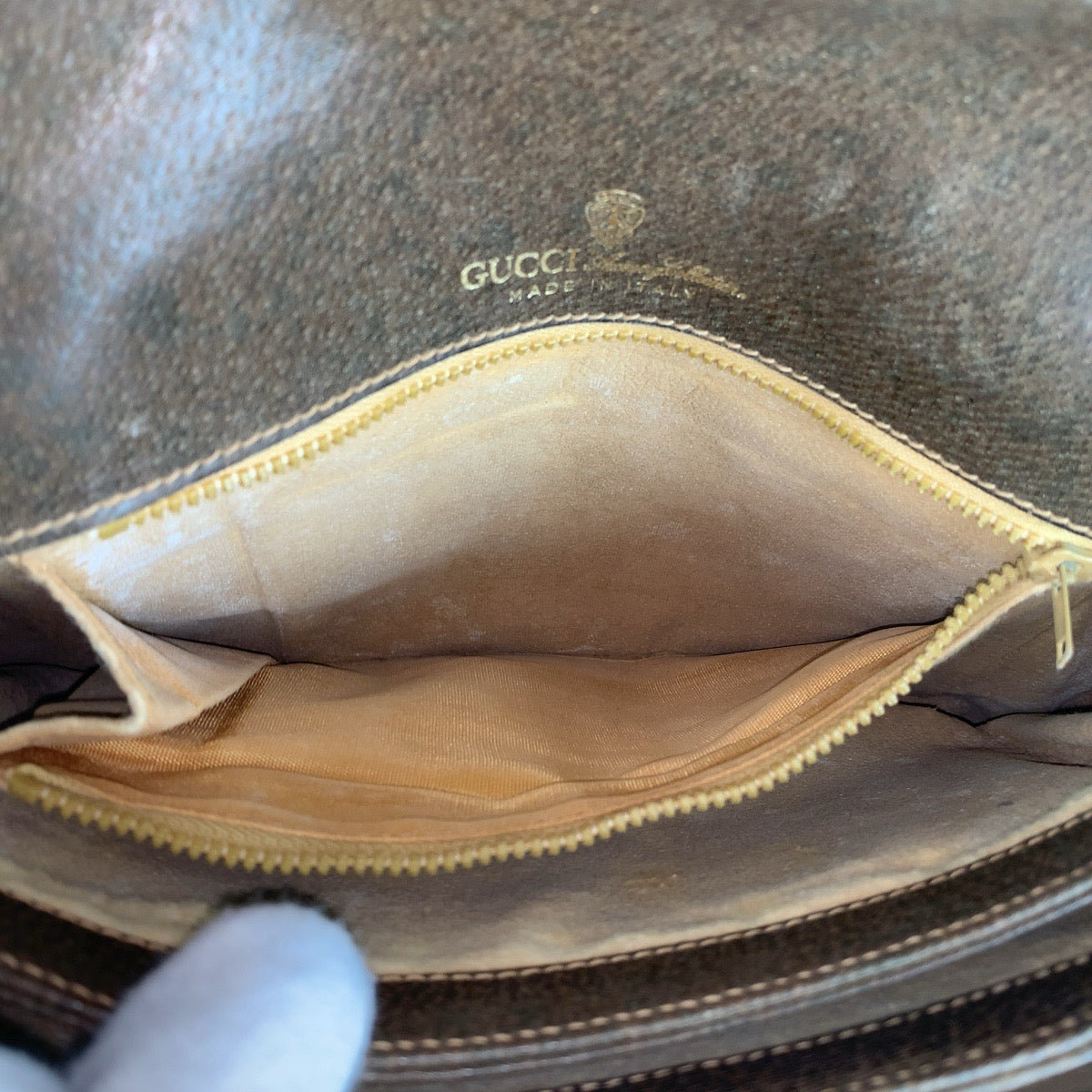 13905
GUCCI グッチ オールドグッチ ブラウン ゴールド金具 GGスプリームキャンバス / レザー 14 01 4084 斜め掛け ショルダーバッグ  レディース
