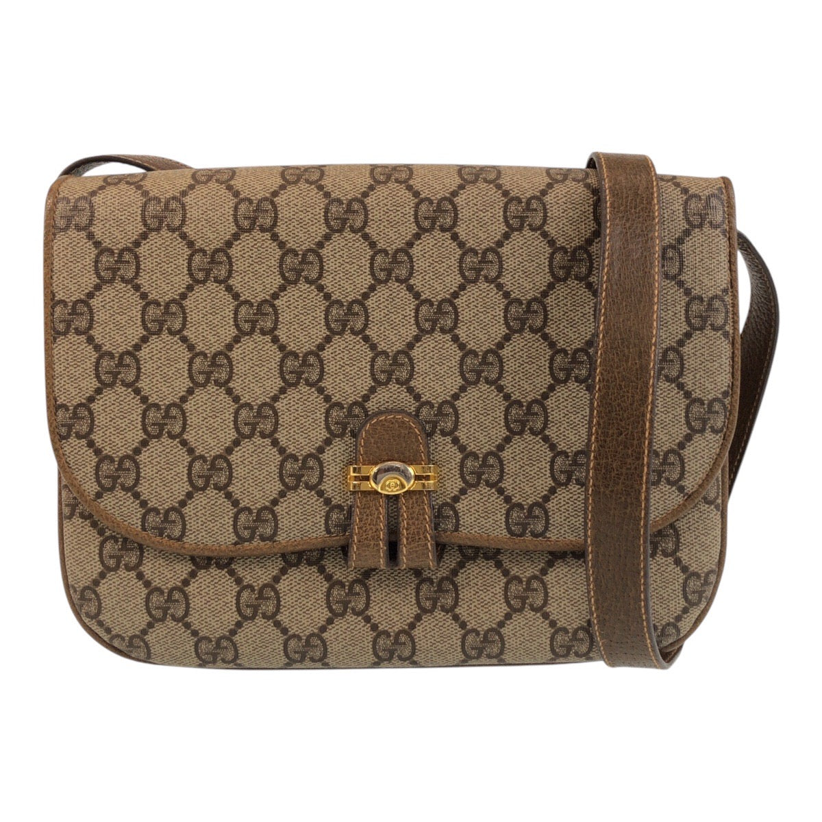 13906
GUCCI グッチ ヴィンテージ オールドグッチ ブラウン ゴールド金具 GGスプリームキャンバス / レザー 001 406 1780 斜め掛け ショルダーバッグ メッセンジャーバッグ  レディース