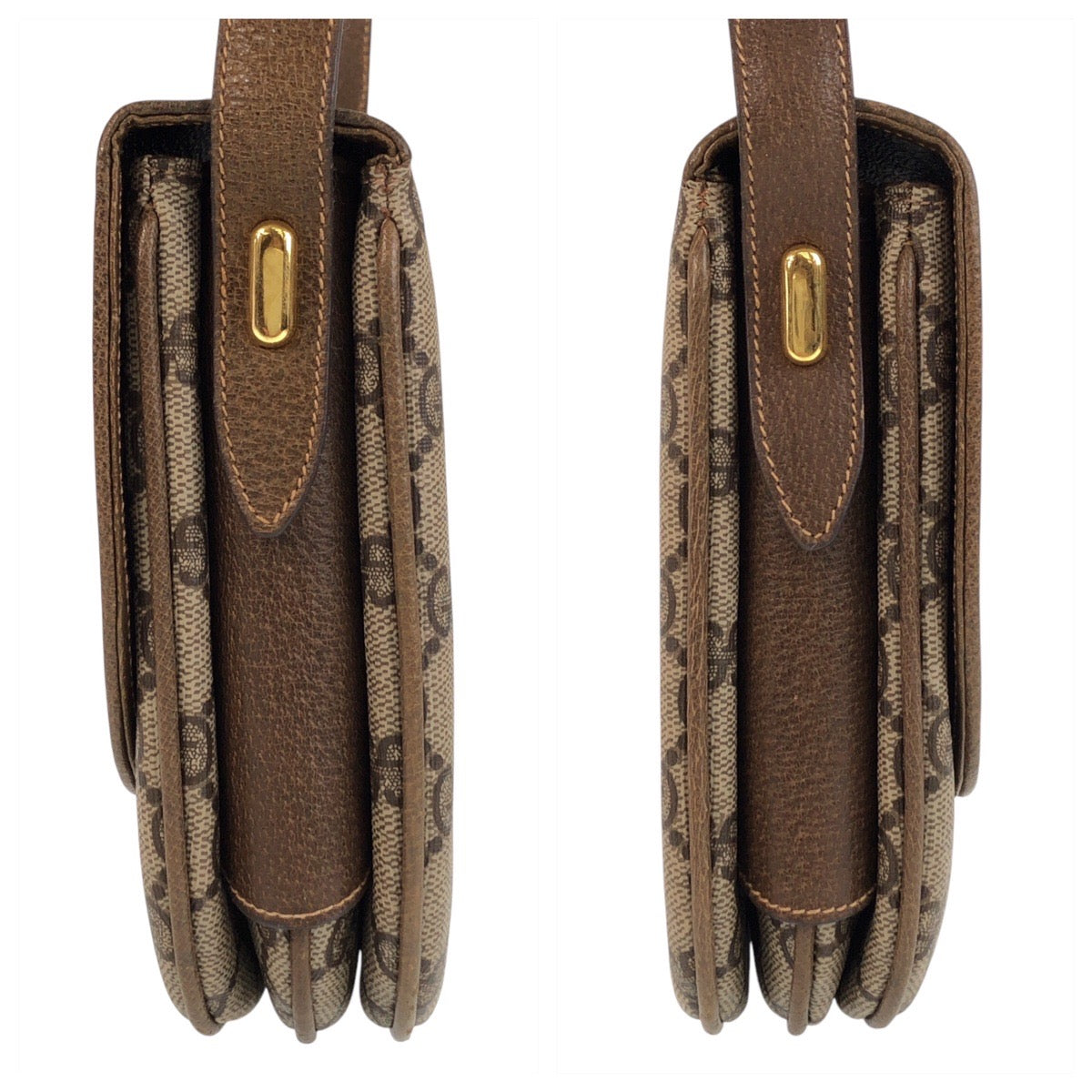 13906
GUCCI グッチ ヴィンテージ オールドグッチ ブラウン ゴールド金具 GGスプリームキャンバス / レザー 001 406 1780 斜め掛け ショルダーバッグ メッセンジャーバッグ  レディース