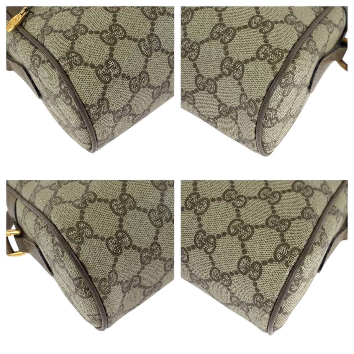 13907
GUCCI グッチ ヴィンテージ シェリーライン オールドグッチ ベージュ ブラウン ゴールド金具 GGスプリームキャンバス 98 02 005 ショルダーバッグ ポシェット  レディース