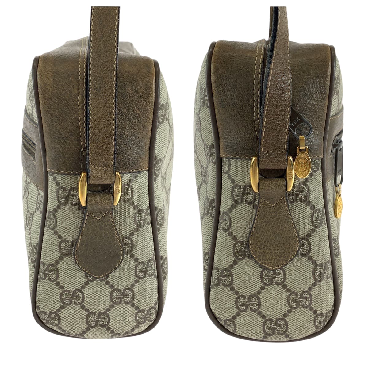 13907
GUCCI グッチ ヴィンテージ シェリーライン オールドグッチ ベージュ ブラウン ゴールド金具 GGスプリームキャンバス 98 02 005 ショルダーバッグ ポシェット  レディース