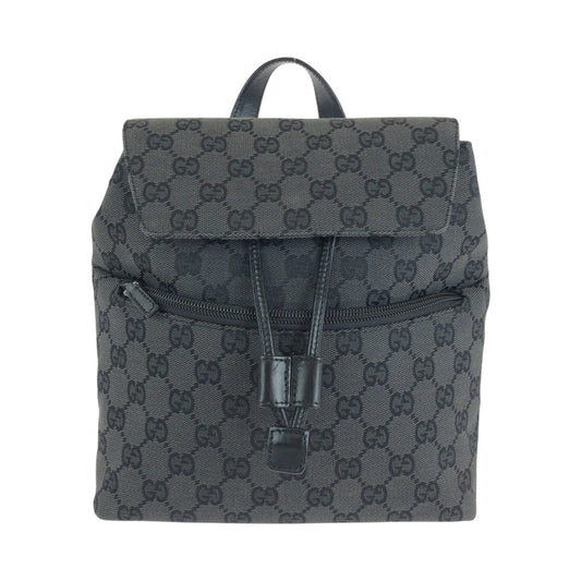 14387
GUCCI グッチ ブラック 黒 シルバー金具 GGキャンバス / レザー 003 0242 リュック・デイパック バックパック  レディース