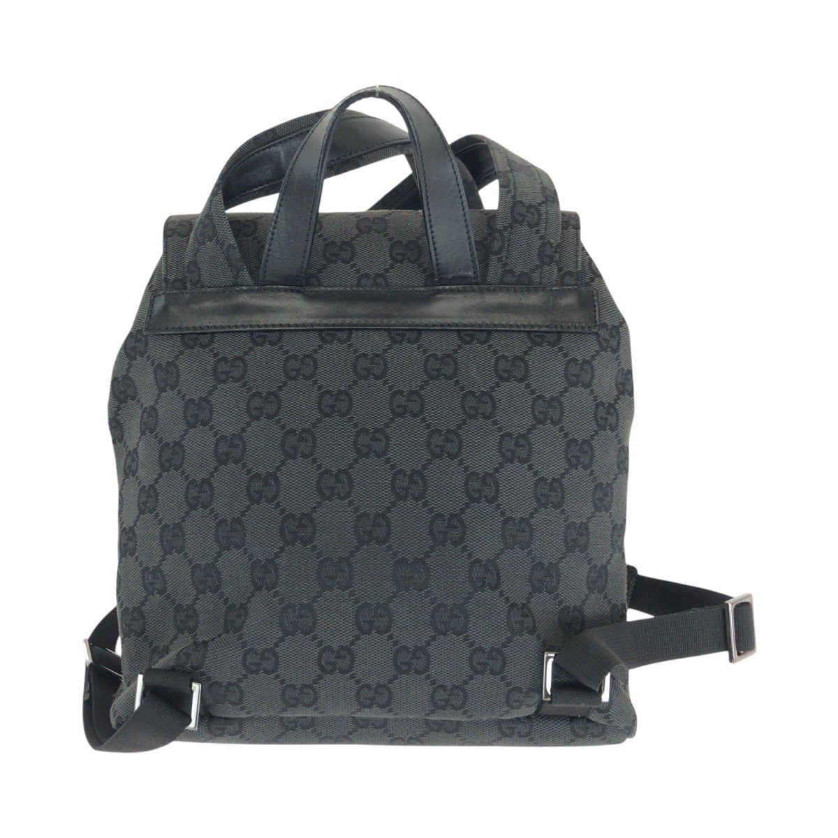 14387
GUCCI グッチ ブラック 黒 シルバー金具 GGキャンバス / レザー 003 0242 リュック・デイパック バックパック  レディース