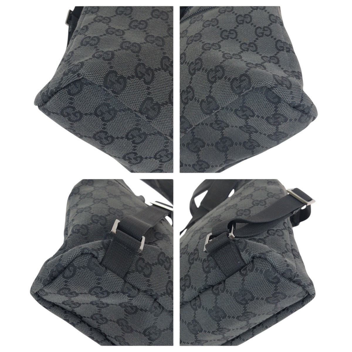 14387
GUCCI グッチ ブラック 黒 シルバー金具 GGキャンバス / レザー 003 0242 リュック・デイパック バックパック  レディース