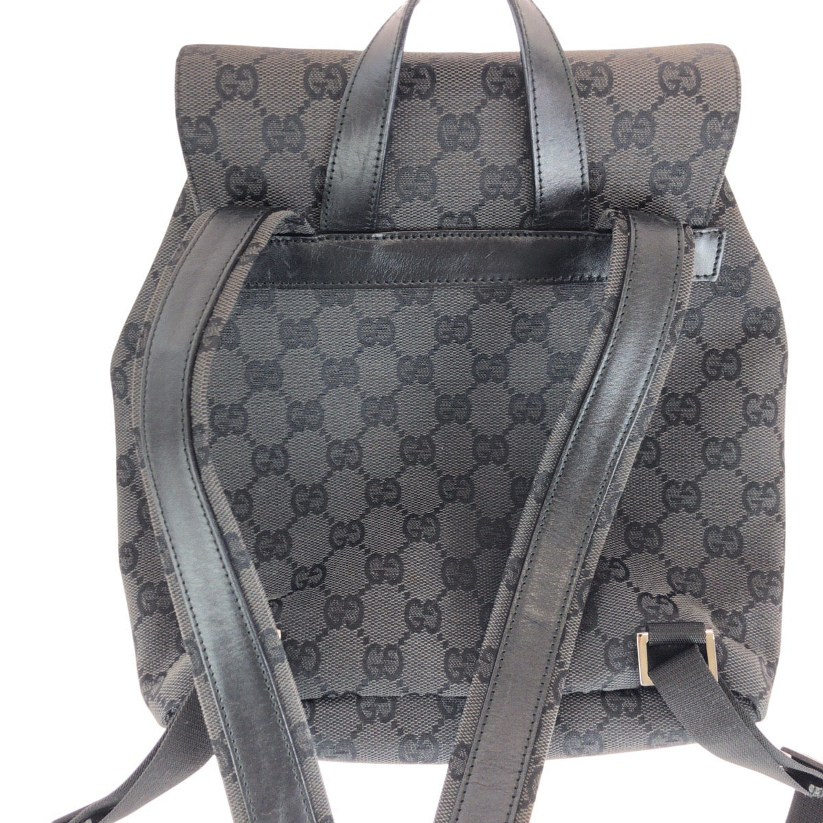 14387
GUCCI グッチ ブラック 黒 シルバー金具 GGキャンバス / レザー 003 0242 リュック・デイパック バックパック  レディース