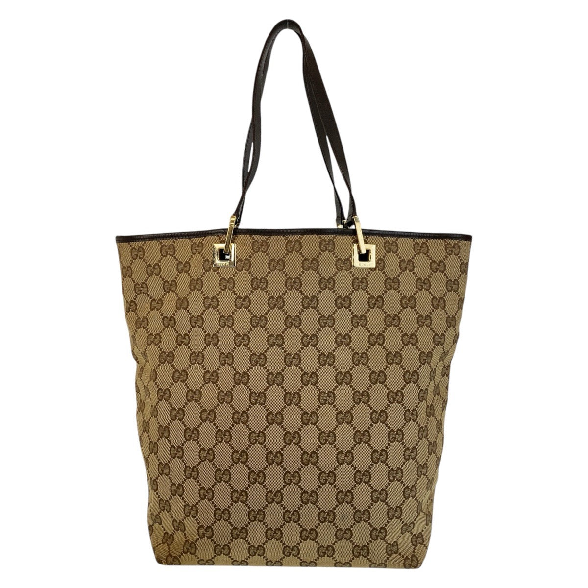 14388
GUCCI グッチ ベージュ ブラウン ゴールド金具 GGキャンバス / レザー 002 1098 トートバッグ ショルダーバッグ  レディース