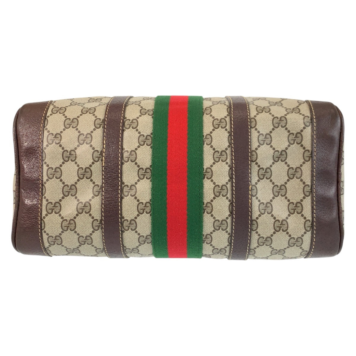14389
GUCCI グッチ シェリーライン ブラウン ベージュ ゴールド金具 GGスプリームキャンバス / レザー ハンドバッグ ボストンバッグ  レディース
