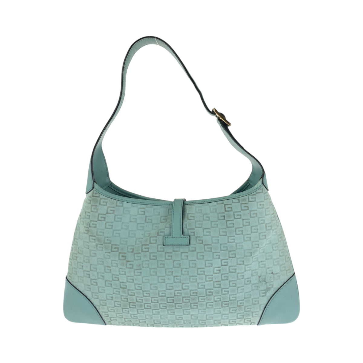 14390
GUCCI グッチ ジャッキー ブルー ゴールド金具 GGキャンバス 001 4057 ショルダーバッグ ホーボー  レディース
