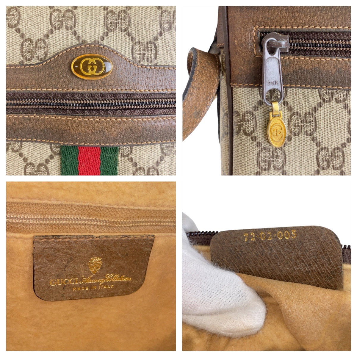 13908
GUCCI グッチ シェリーライン オールドグッチ ブラウン ゴールド金具 PVC / レザー 72 02 005 斜め掛け ショルダーバッグ メッセンジャーバッグ  レディース