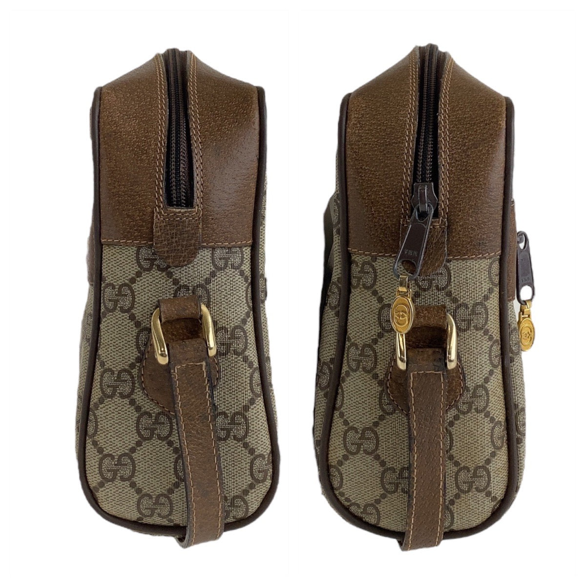 13908
GUCCI グッチ シェリーライン オールドグッチ ブラウン ゴールド金具 PVC / レザー 72 02 005 斜め掛け ショルダーバッグ メッセンジャーバッグ  レディース