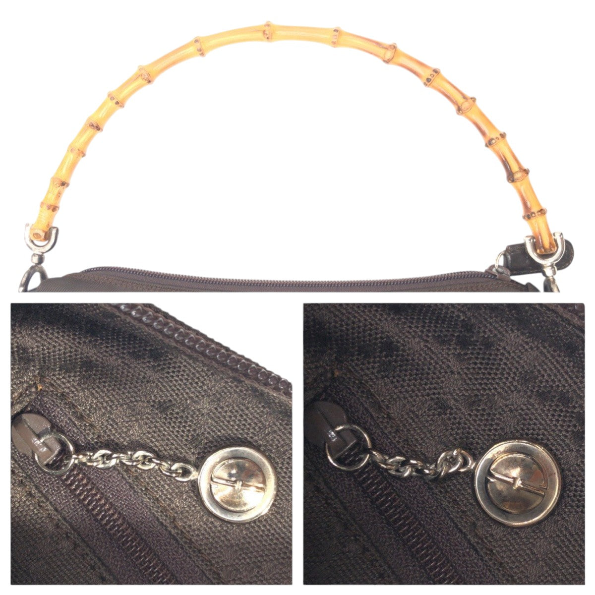 GUCCI グッチ バンブー ブラウン ポリエステル 000 0509 ハンドバッグ ショルダーバッグ ２WAY  レディース ABP19