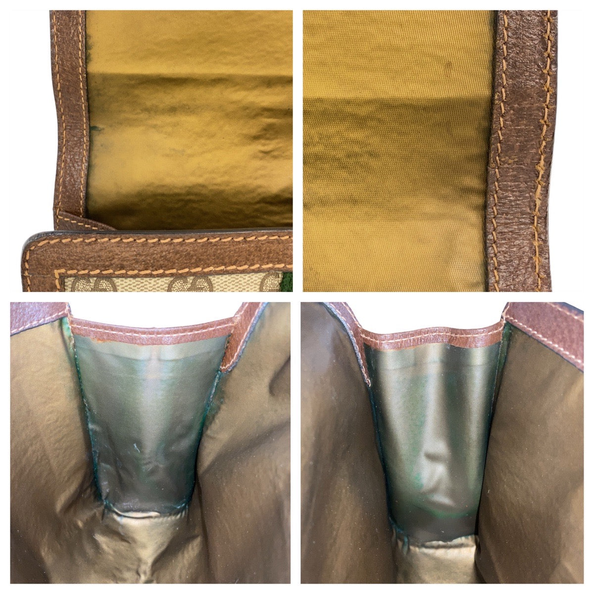 14391
GUCCI グッチ シェリーライン インターロッキング ブラウン ゴールド金具 PVC / レザー クラッチバッグ セカンドバッグ  レディース