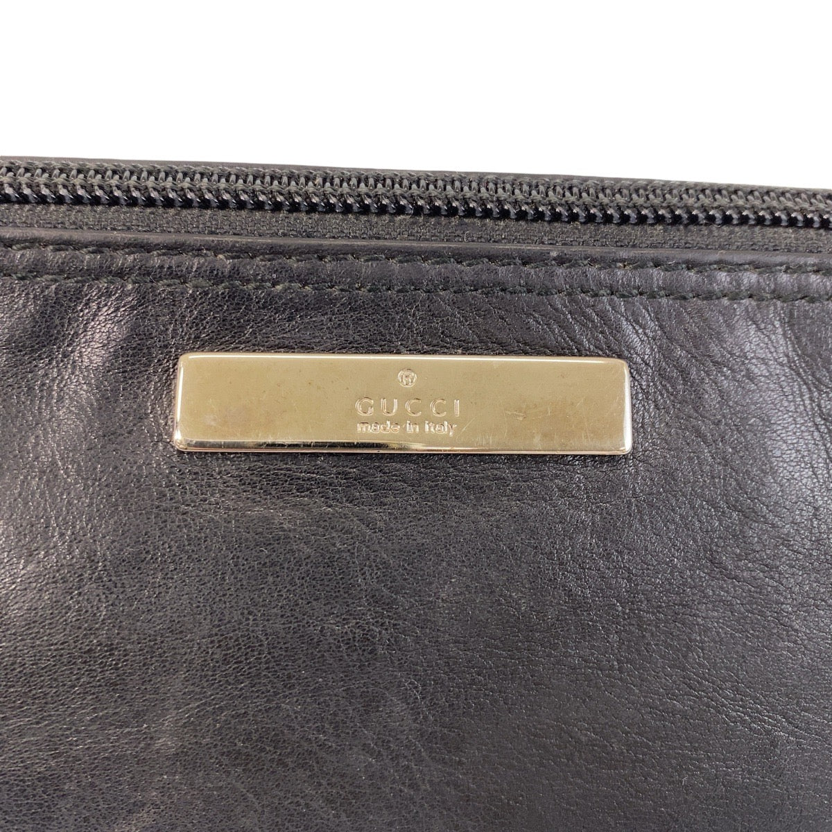 GUCCI グッチ ブラック 黒 シルバー金具 レザー 039 1103 ハンドバッグ アクセサリーポーチ  レディース