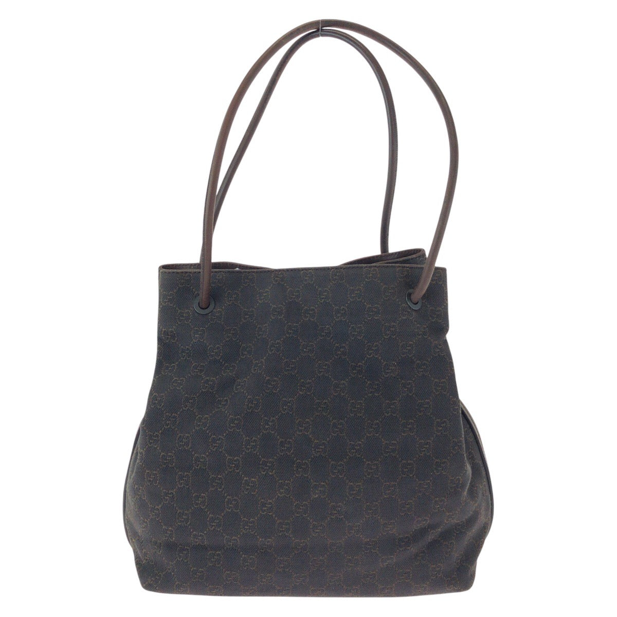 14392
GUCCI グッチ ダークブラウン GGキャンバス / レザー 101341 トートバッグ ショルダーバッグ  レディース