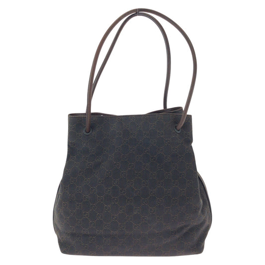 14392
GUCCI グッチ ダークブラウン GGキャンバス / レザー 101341 トートバッグ ショルダーバッグ  レディース