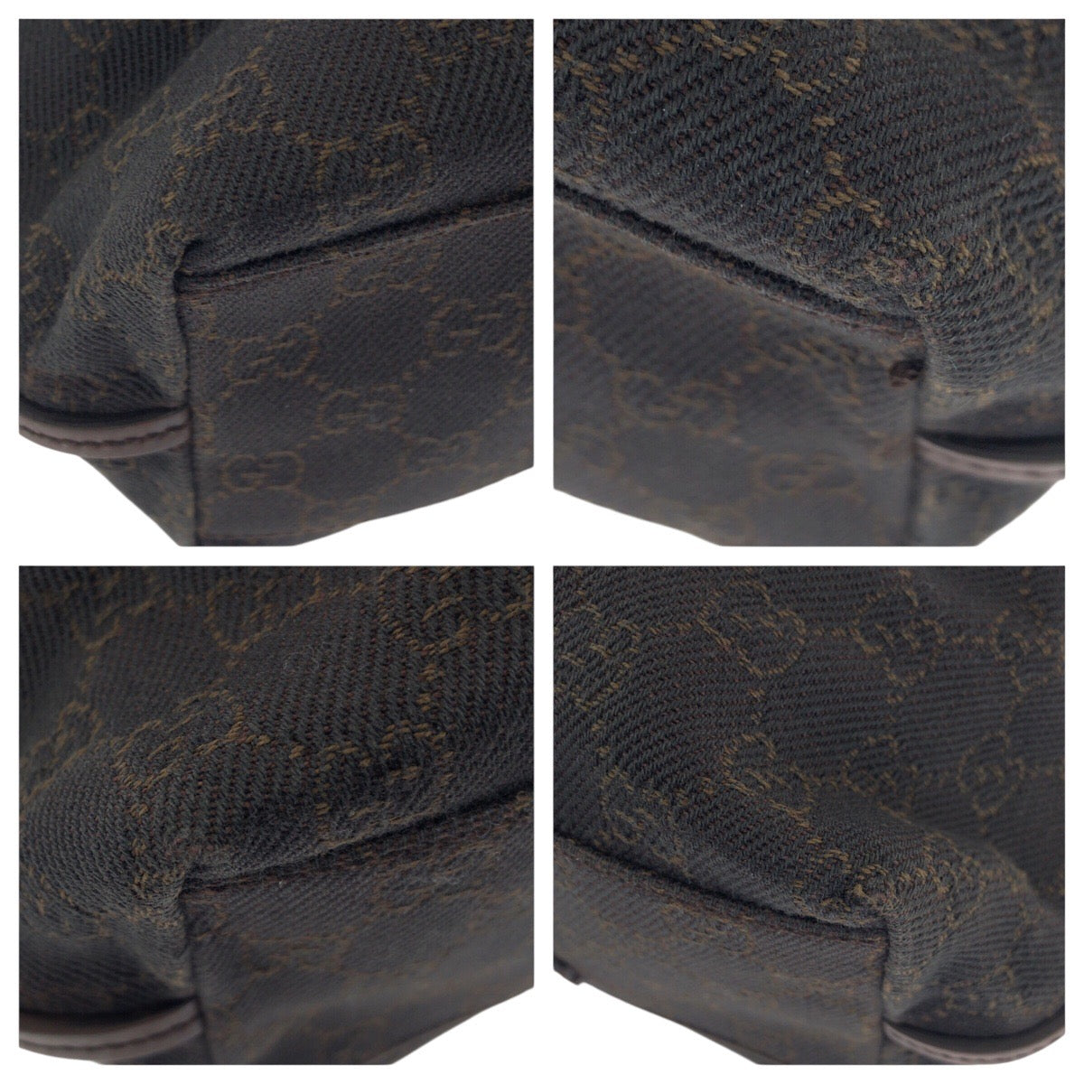 14392
GUCCI グッチ ダークブラウン GGキャンバス / レザー 101341 トートバッグ ショルダーバッグ  レディース