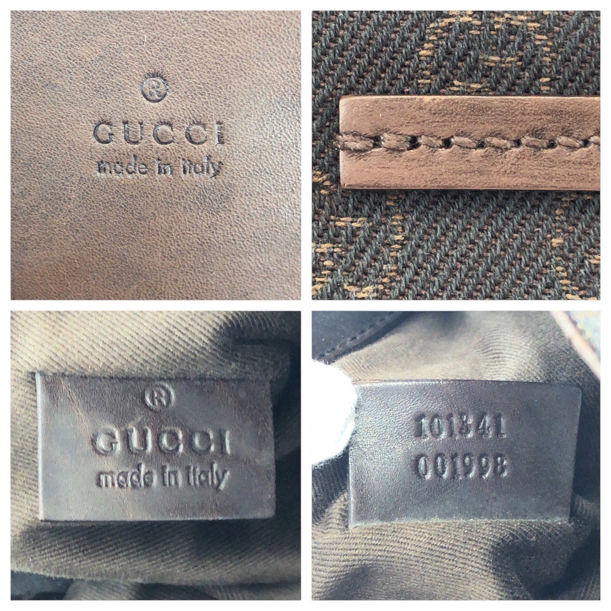 14392
GUCCI グッチ ダークブラウン GGキャンバス / レザー 101341 トートバッグ ショルダーバッグ  レディース