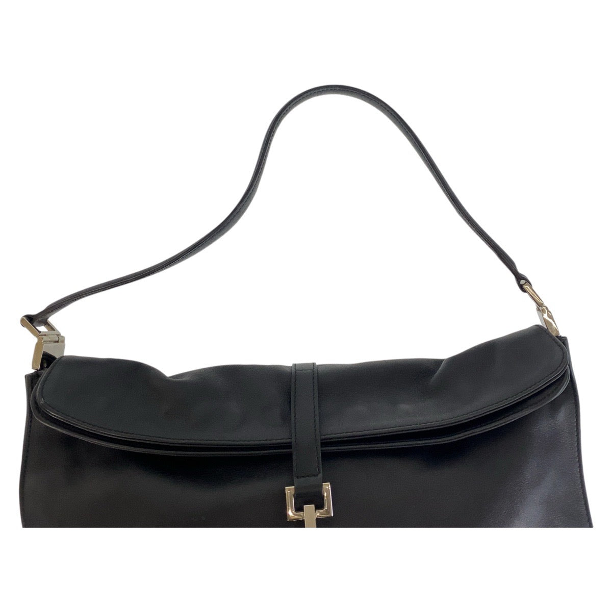 14394
GUCCI グッチ ジャッキー ブラック 黒 シルバー金具 レザー 001 3355 ショルダーバッグ  レディース