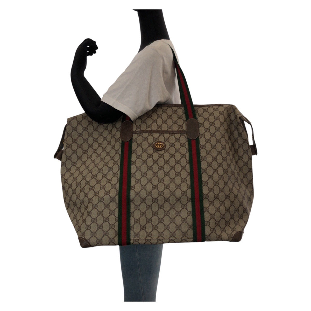 GUCCI グッチ ヴィンテージ オールドグッチ シェリーライン インターロッキング ブラウン ゴールド金具 GGスプリームキャンバス / レザー 012 39 6211 ボストンバッグ 男女兼用  レディース