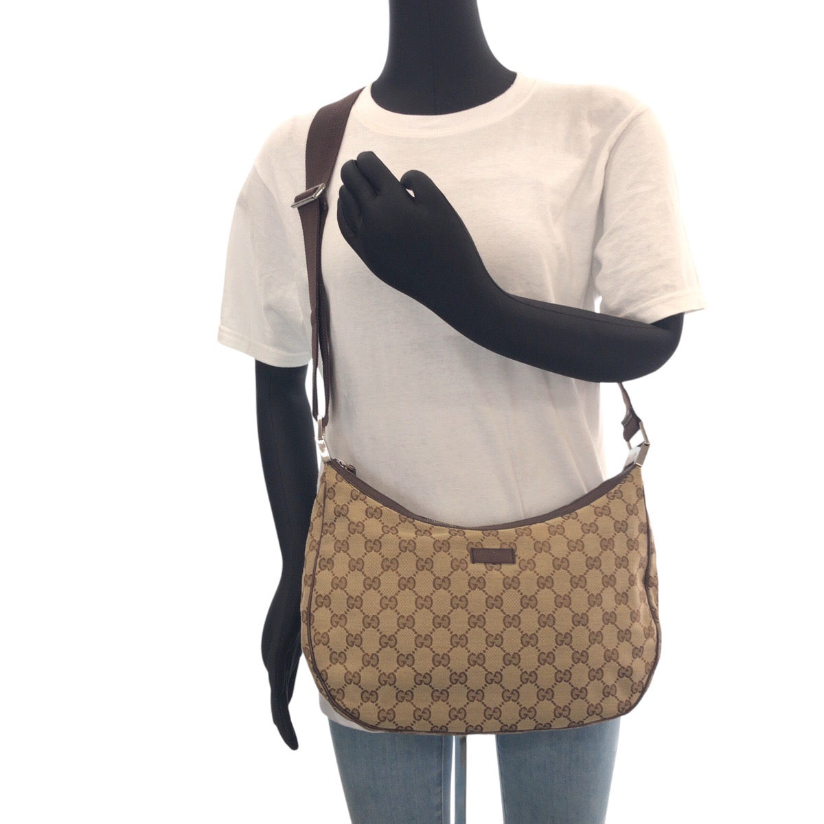 14396
GUCCI グッチ ブラウン シルバー金具 GGキャンバス / レザー 122790 ブラウン ポシェット  レディース