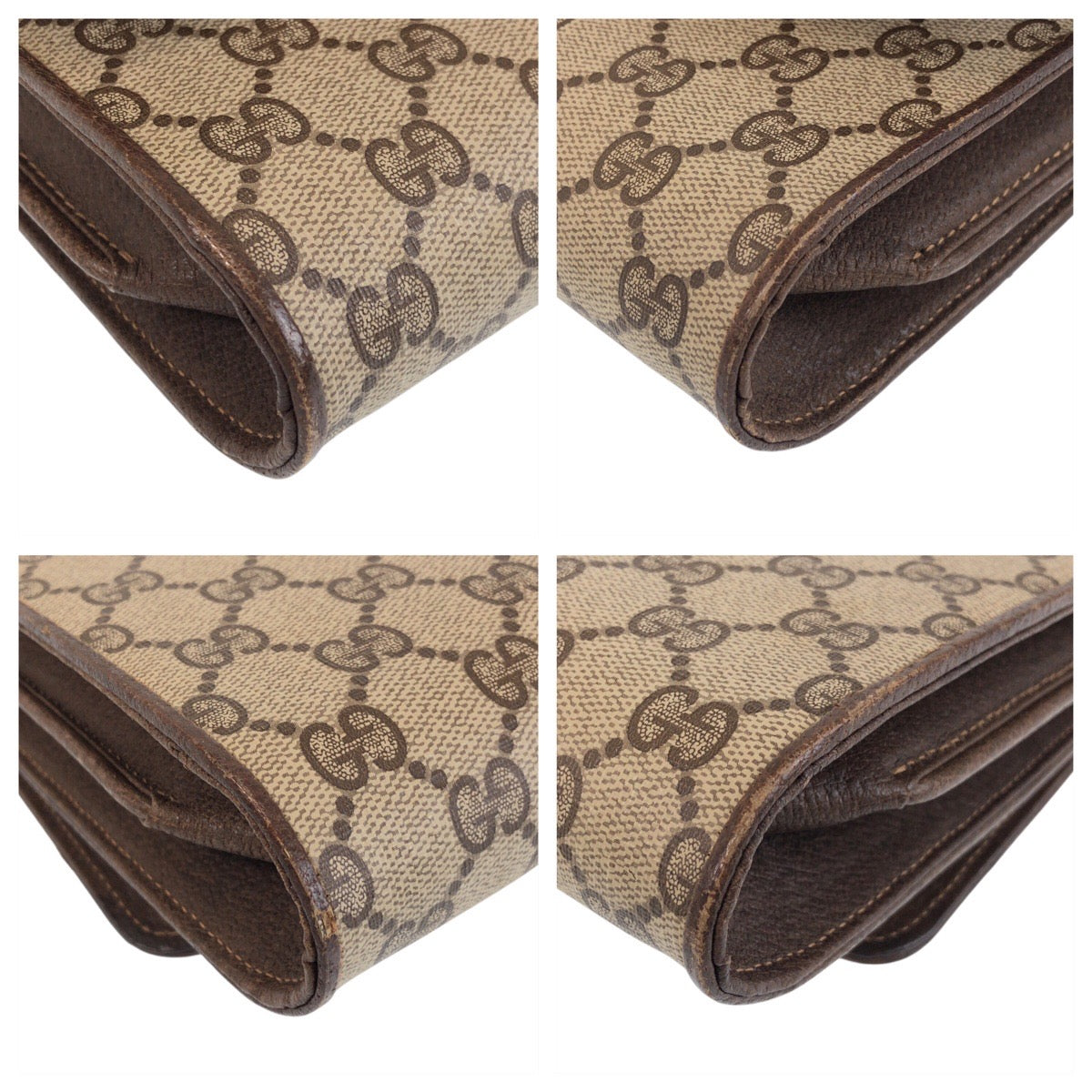 13912
GUCCI グッチ オールドグッチ ブラウン ゴールド金具 GGスプリームキャンバス / レザー 904 02 050 斜め掛け ショルダーバッグ ポシェット  レディース