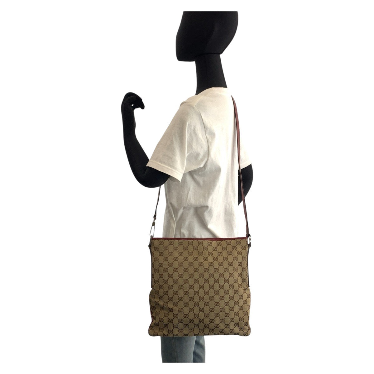 14400
GUCCI グッチ ベージュ レッド GGキャンバス / レザー 113013 ショルダーバッグ メッセンジャーバッグ  レディース ABP21