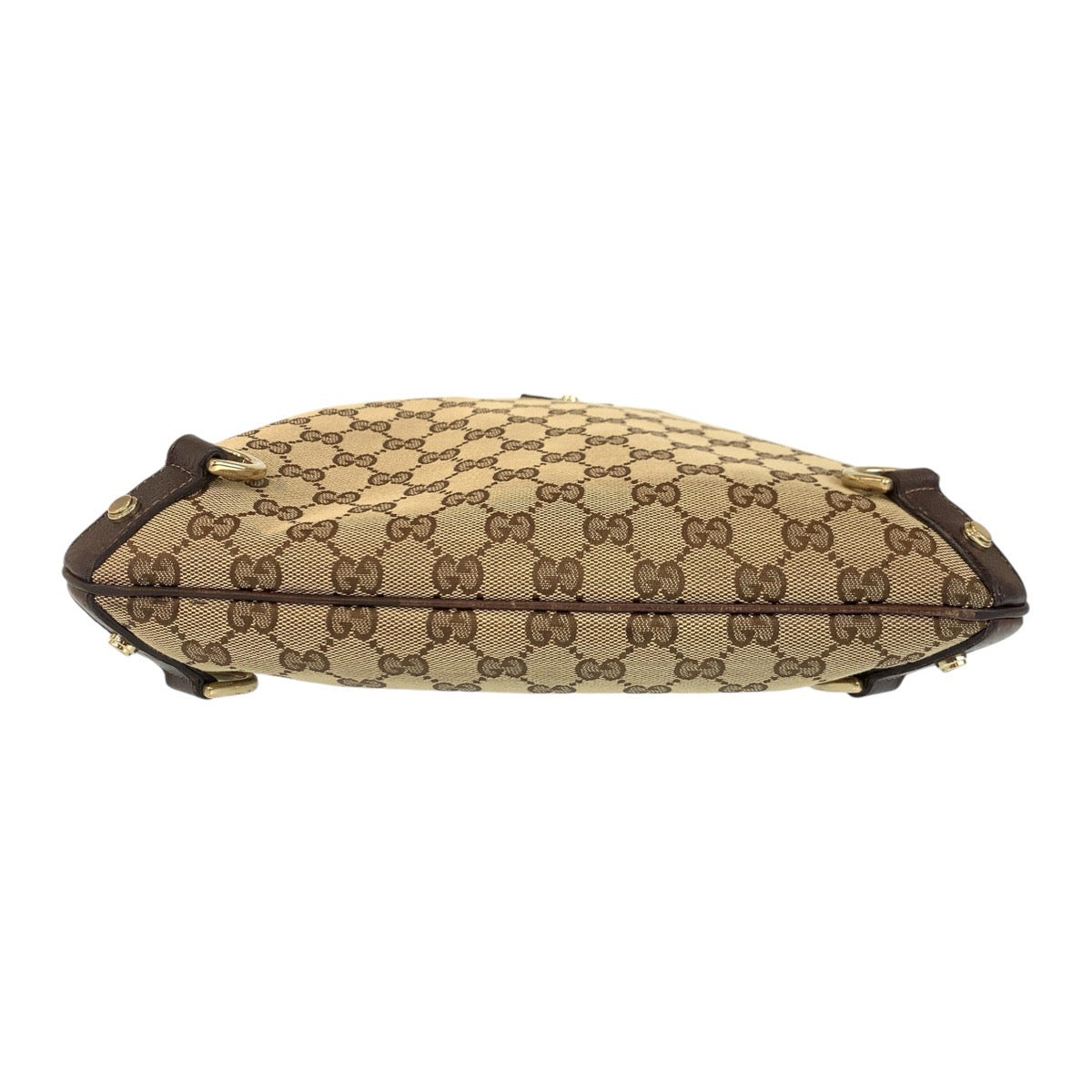 14401
GUCCI グッチ アビー ベージュ ブラウン ゴールド金具 GGキャンバス / レザー 斜め掛け ショルダーバッグ ポシェット  レディース