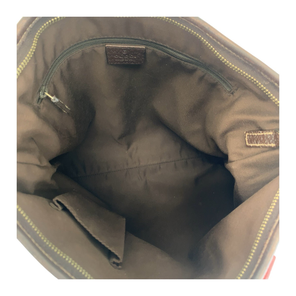 14401
GUCCI グッチ アビー ベージュ ブラウン ゴールド金具 GGキャンバス / レザー 斜め掛け ショルダーバッグ ポシェット  レディース