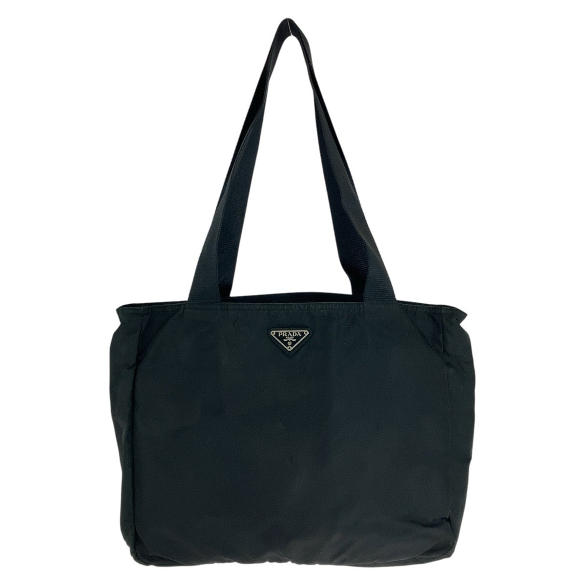 14402
PRADA プラダ テスート 三角ロゴプレート ブラック 黒 シルバー金具 ナイロン トートバッグ ショルダーバッグ  レディース