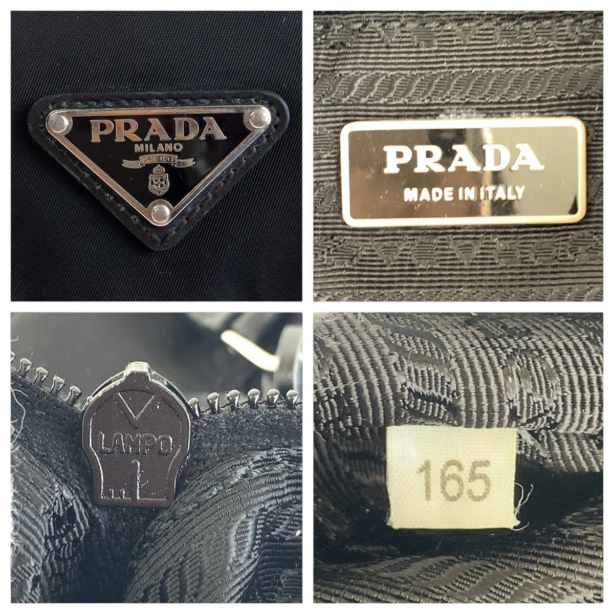 14404
PRADA プラダ テスート 三角ロゴプレート ブラック 黒 シルバー金具 ナイロン ショルダーバッグ ポシェット  レディース ABP24