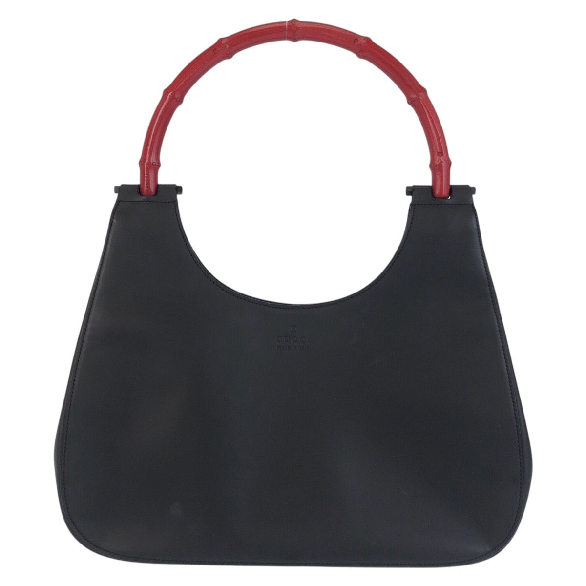 13914
GUCCI グッチ バンブー ブラック 黒 レッド レザー / バンブー 001 3739 ショルダーバッグ ホーボー  レディース