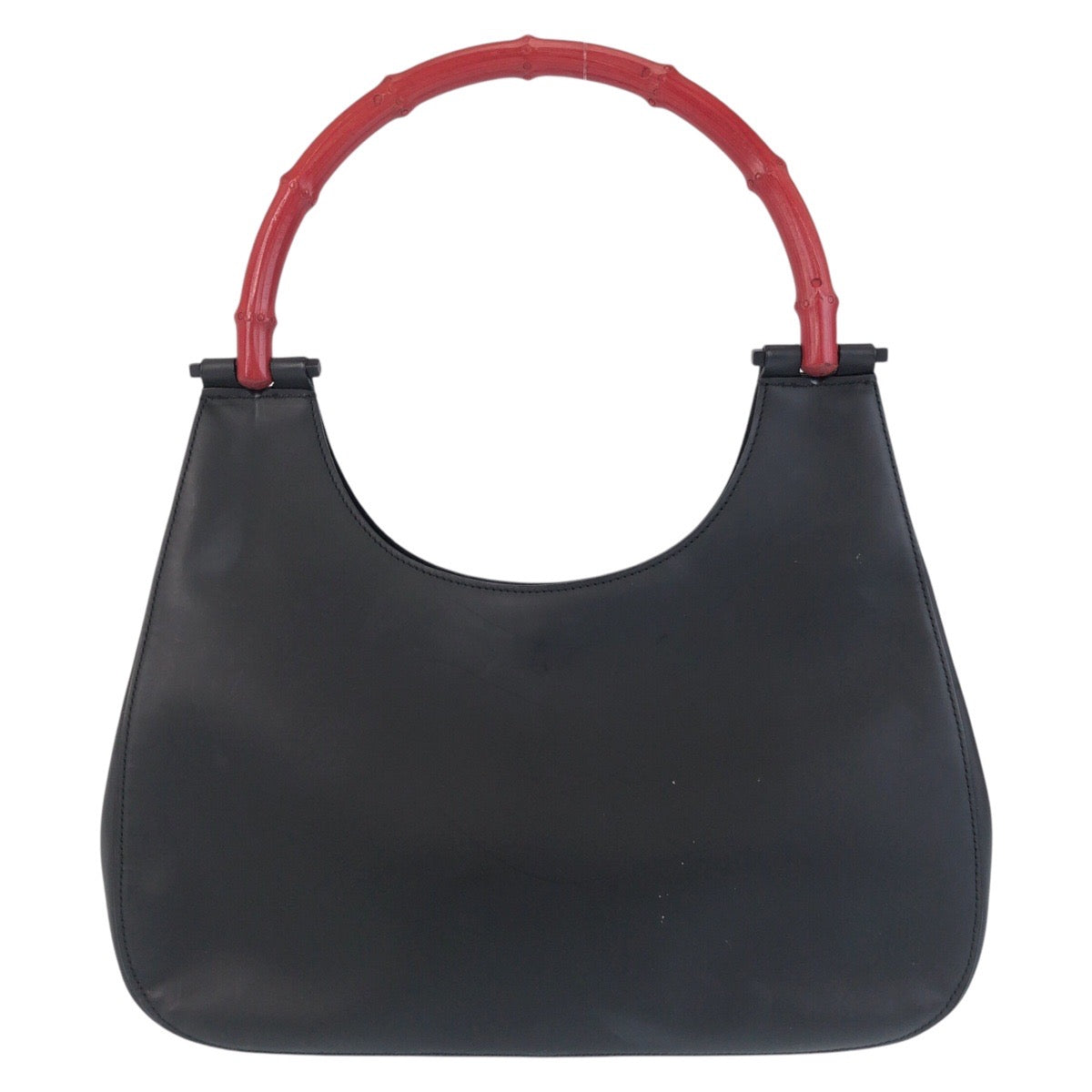 13914
GUCCI グッチ バンブー ブラック 黒 レッド レザー / バンブー 001 3739 ショルダーバッグ ホーボー  レディース