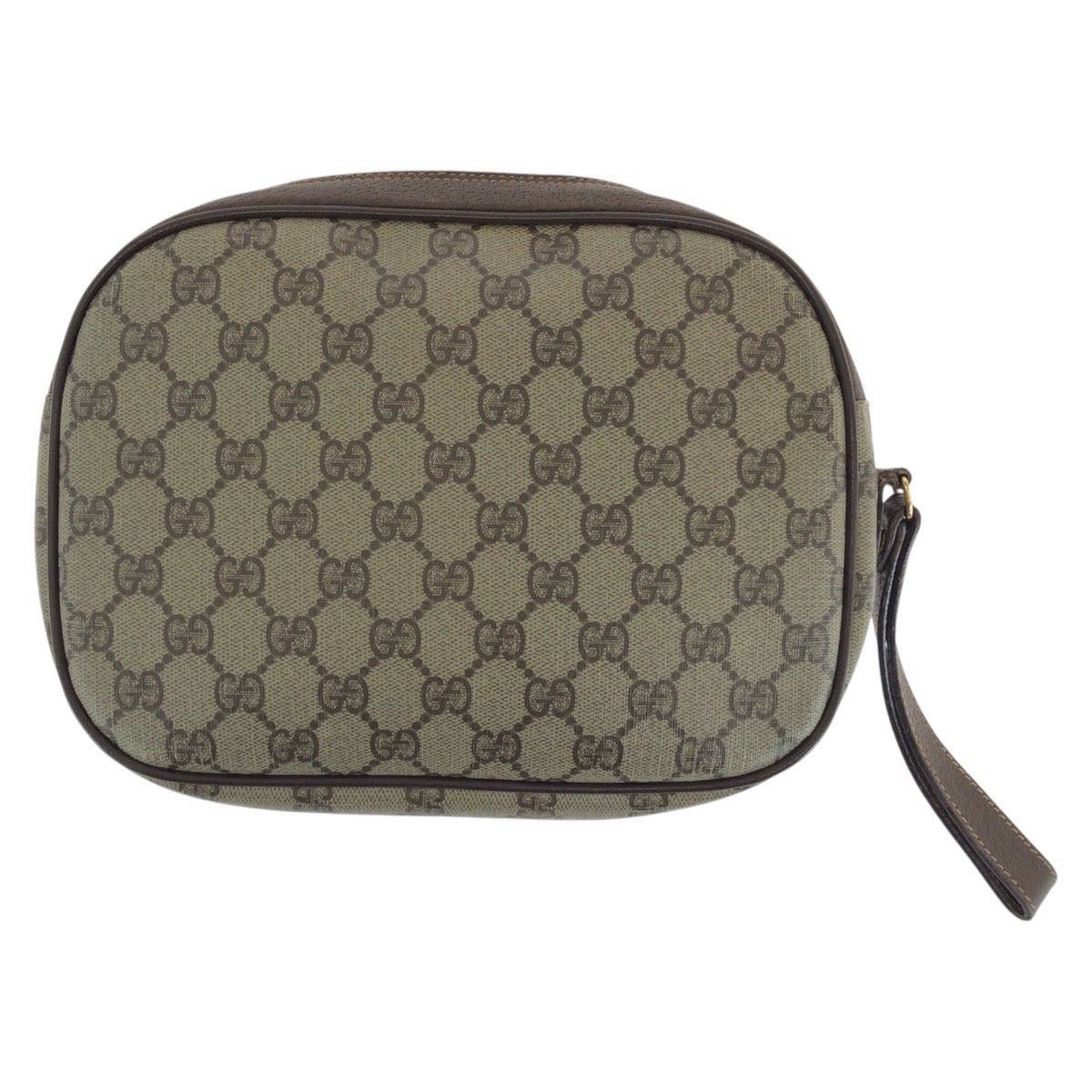 14405
GUCCI グッチ ヴィンテージ オールドグッチ シェリーライン インターロッキング ブラウン ゴールド金具 GGスプリームキャンバス / レザー 156 01 034 ポーチ セカンドバッグ 男女兼用  レディース