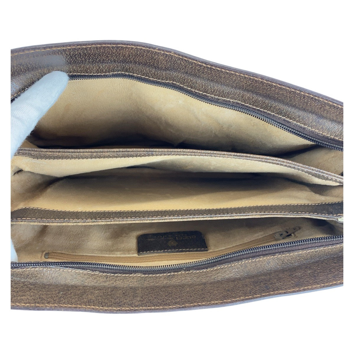 14407
GUCCI グッチ ヴィンテージ シェリーライン オールドグッチ ブラウン ゴールド金具 GGスプリームキャンバス / レザー 001 16 4035 斜め掛け ショルダーバッグ  レディース