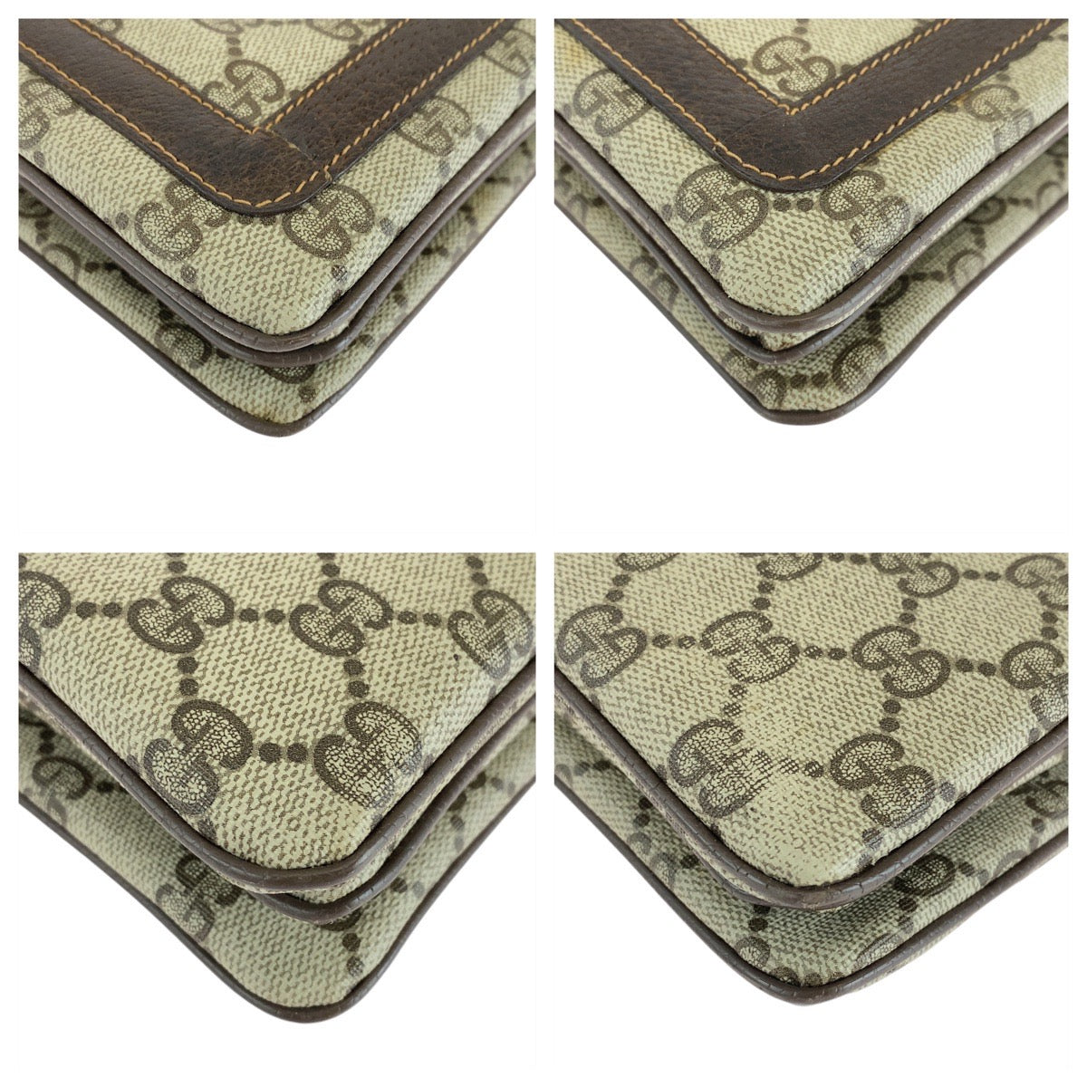 14407
GUCCI グッチ ヴィンテージ シェリーライン オールドグッチ ブラウン ゴールド金具 GGスプリームキャンバス / レザー 001 16 4035 斜め掛け ショルダーバッグ  レディース