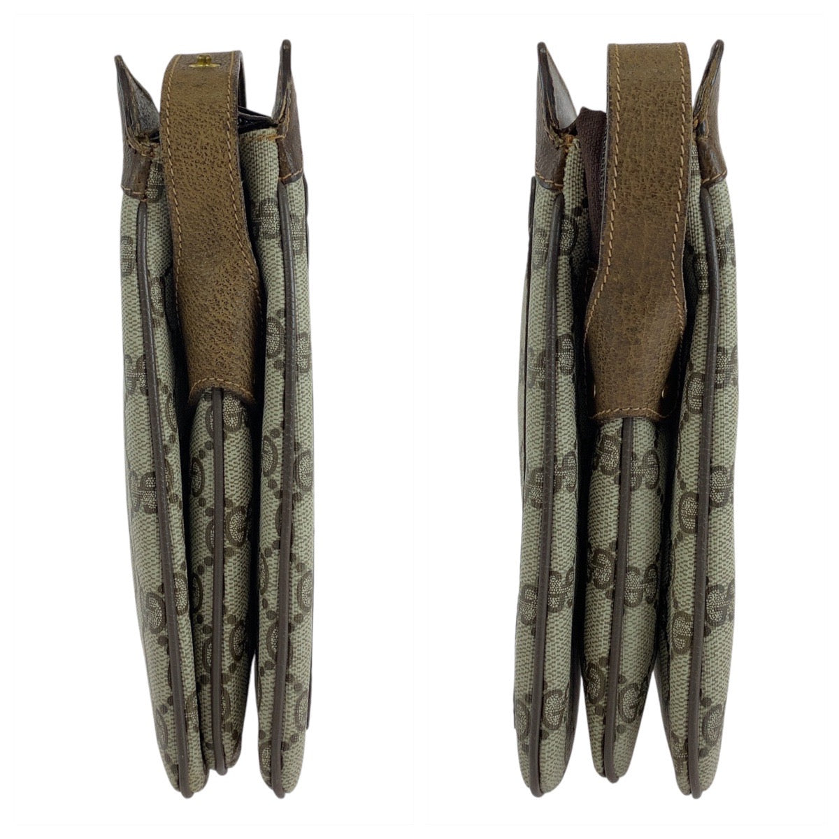14407
GUCCI グッチ ヴィンテージ シェリーライン オールドグッチ ブラウン ゴールド金具 GGスプリームキャンバス / レザー 001 16 4035 斜め掛け ショルダーバッグ  レディース