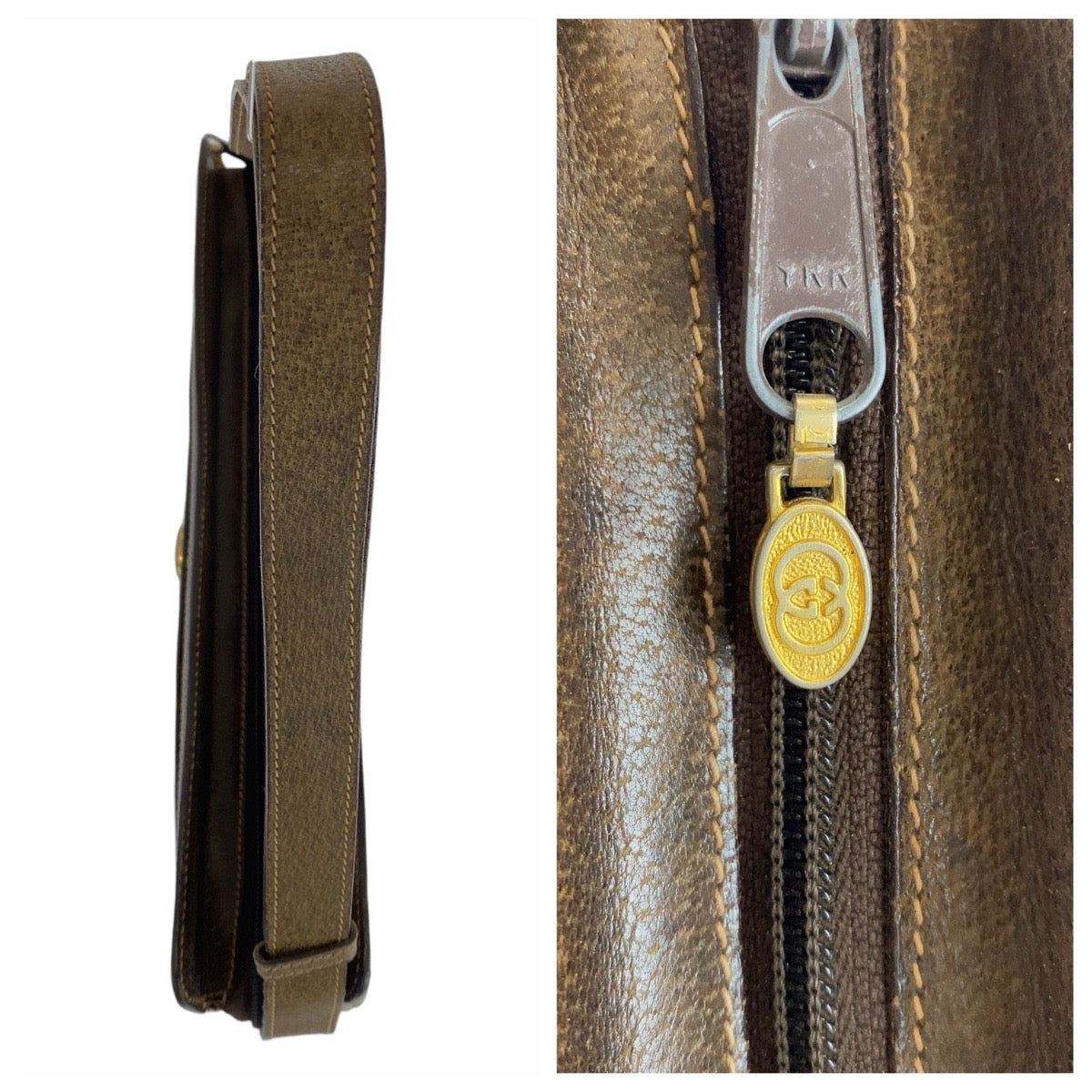 14407
GUCCI グッチ ヴィンテージ シェリーライン オールドグッチ ブラウン ゴールド金具 GGスプリームキャンバス / レザー 001 16 4035 斜め掛け ショルダーバッグ  レディース