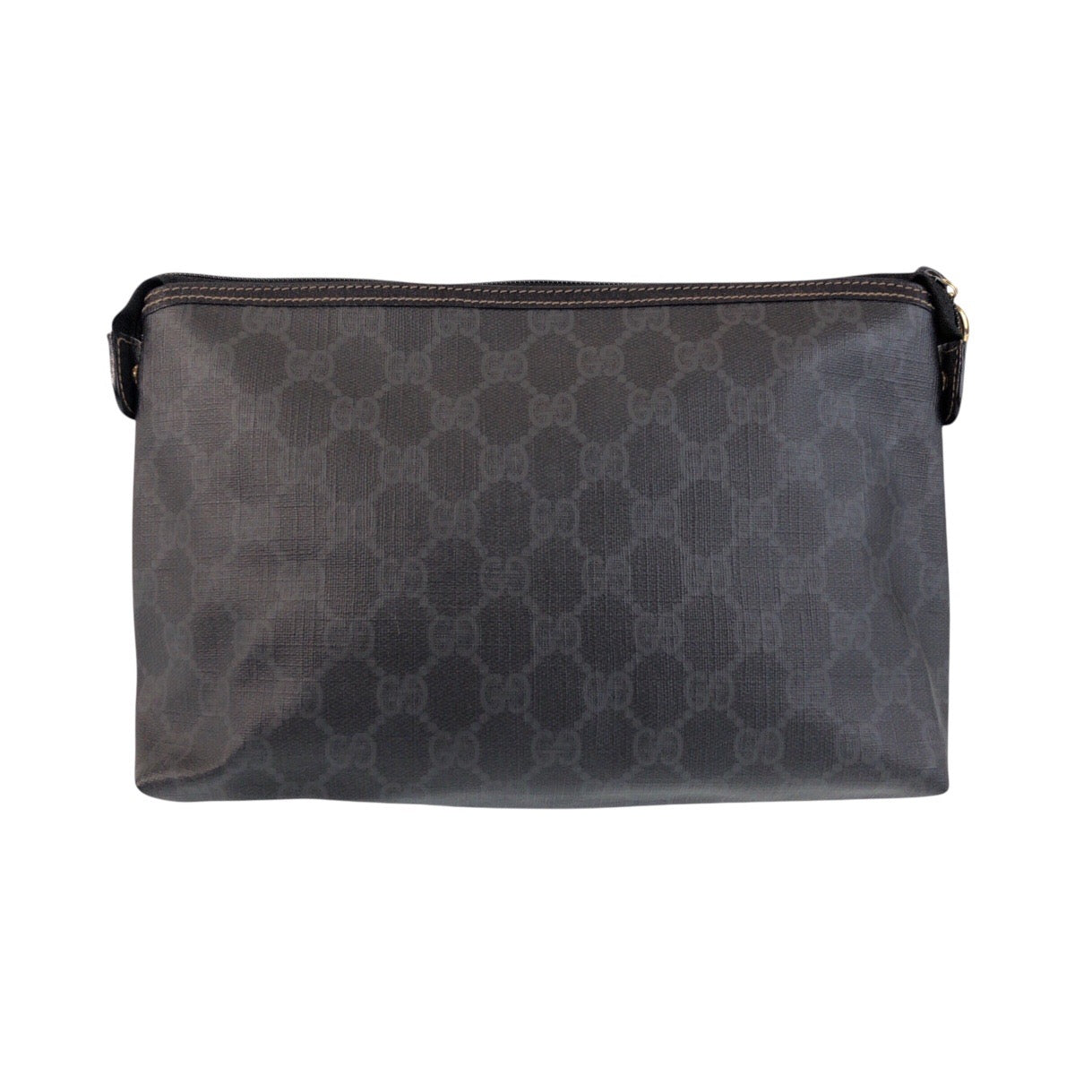 13915
GUCCI グッチ ヴィンテージ オールドグッチ ブラック 黒 ゴールド金具 PVC 156 01 045 クラッチバッグ セカンドバッグ  メンズ