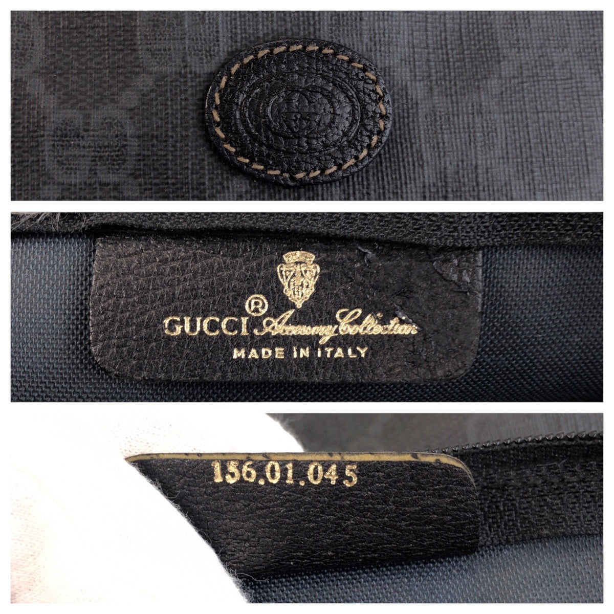 13915
GUCCI グッチ ヴィンテージ オールドグッチ ブラック 黒 ゴールド金具 PVC 156 01 045 クラッチバッグ セカンドバッグ  メンズ