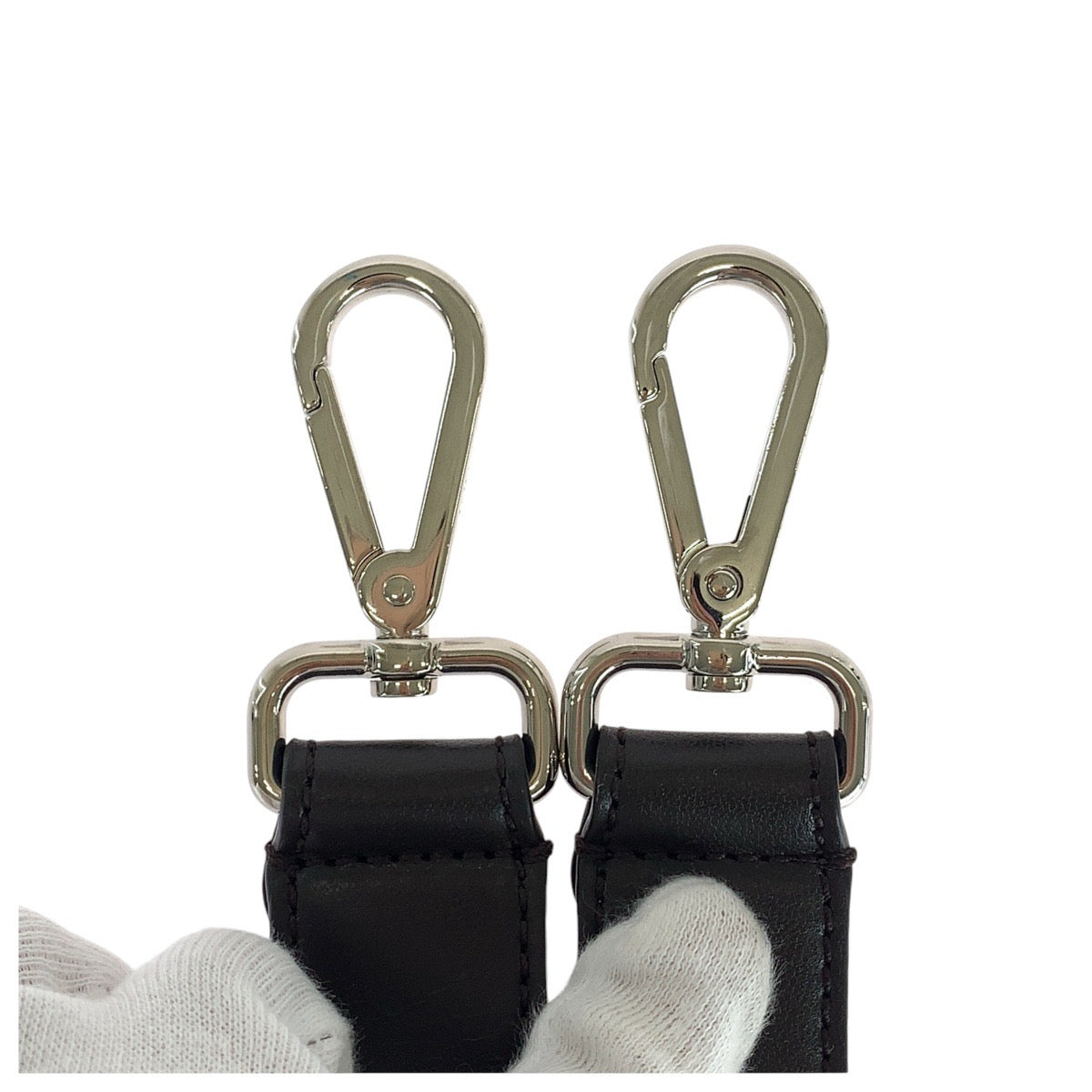 FENDI フェンディ ピーカブー ショルダーストラップのみ ブラウン シルバー金具 レザー ショルダーバッグ  レディース