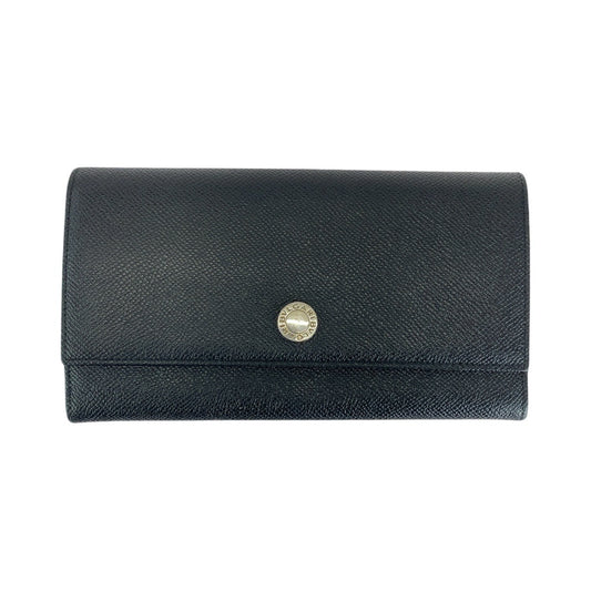BVLGARI ブルガリ ブラック 黒 シルバー金具 レザー ロングウォレット  メンズ