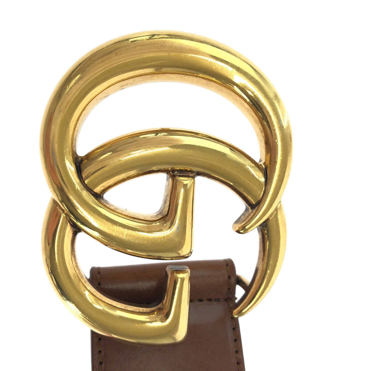 14409
GUCCI グッチ GGマーモント シェリーライン 75cm/30inc ブラウン レッド グリーン ゴールド金具 レザー 1476 ベルト バックル  メンズ