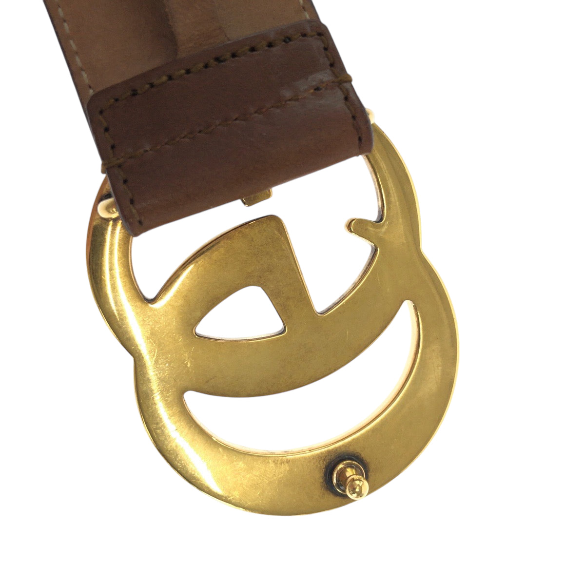 14409
GUCCI グッチ GGマーモント シェリーライン 75cm/30inc ブラウン レッド グリーン ゴールド金具 レザー 1476 ベルト バックル  メンズ