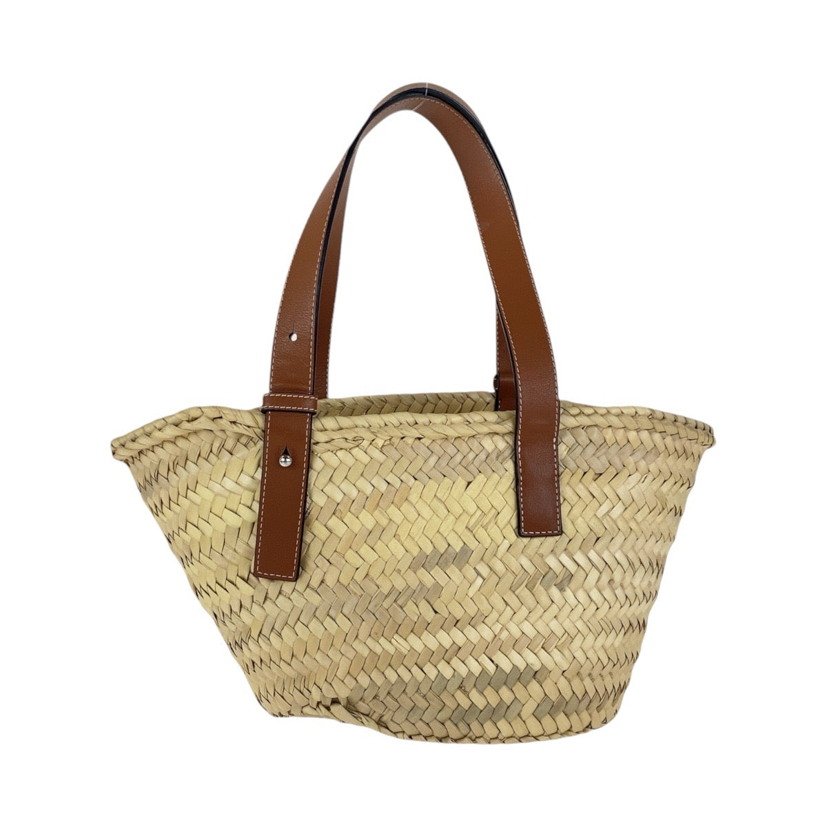 13918
LOEWE ロエベ アナグラム バスケットバッグ スモール ブラウン ベージュ ラフィア / レザー ハンドバッグ かごバッグ ショルダーバッグ  レディース