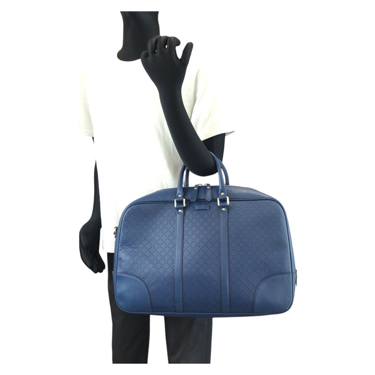 14410
GUCCI グッチ ディアマンテ ブルー ゴールド金具 レザー 353394 ビジネスバッグ ブリーフケース  メンズ