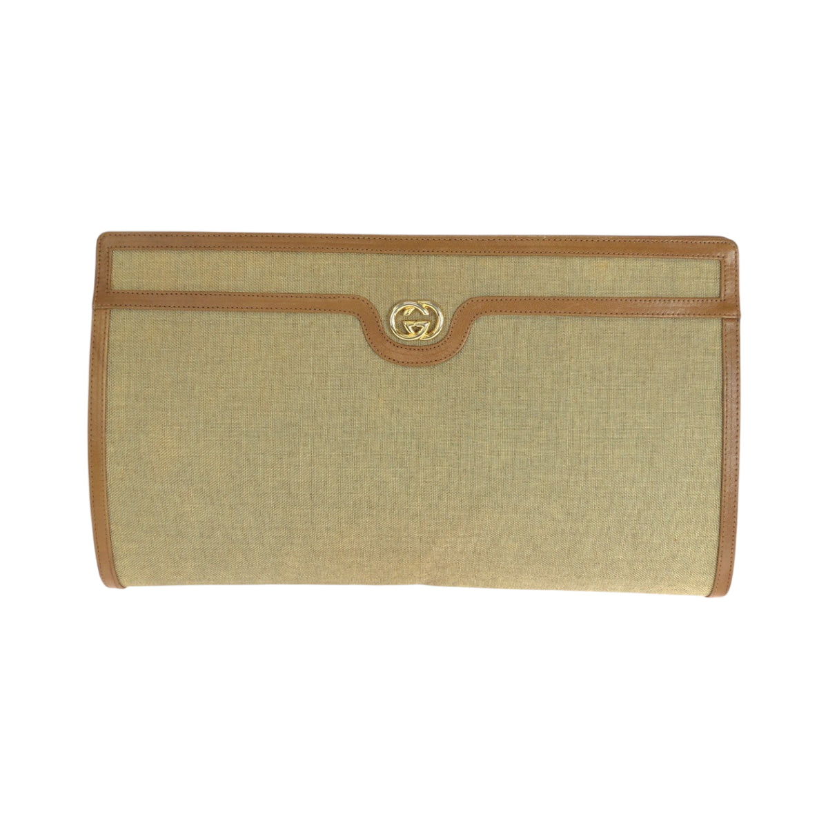 14413
GUCCI グッチ ヴィンテージ オールドグッチ ブラウン ゴールド金具 キャンバス クラッチバッグ セカンドバッグ  レディース